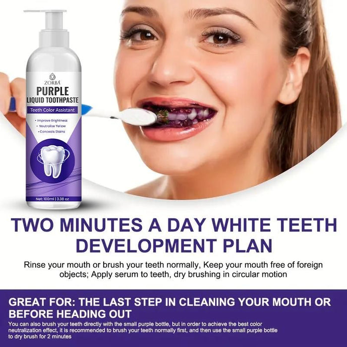 ZORBA Purple Whitening Liquid Toothpaste 200ml (Pack of 2)